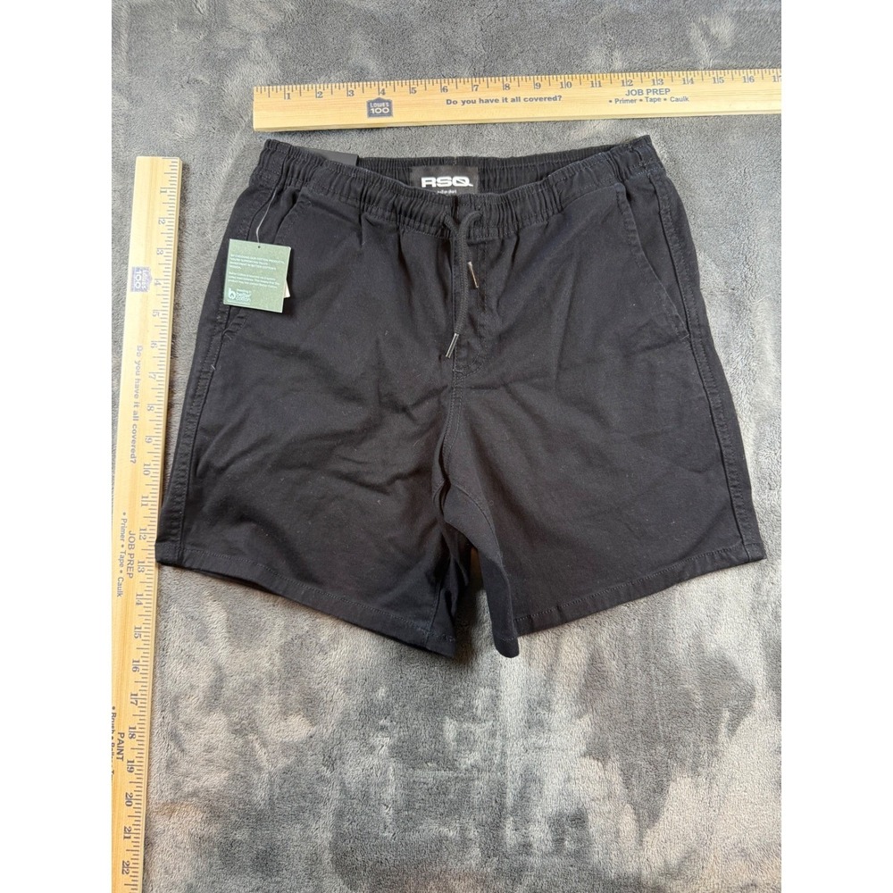 RSQ Boys‎ Black Pull On Twill Shorts Size M Elastic Waist Drawstring Pockets